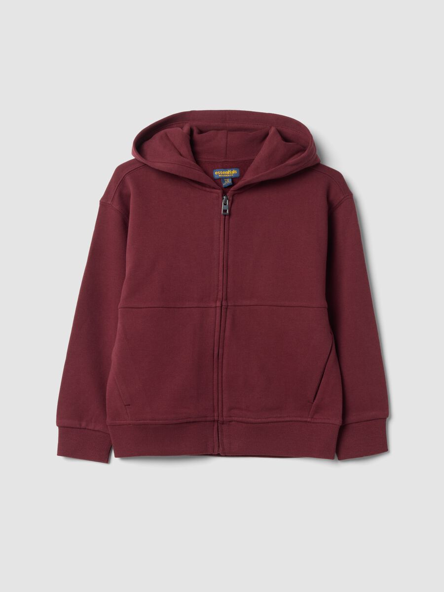 Brown crew-neck sweatshirt in pure organic cotton_0