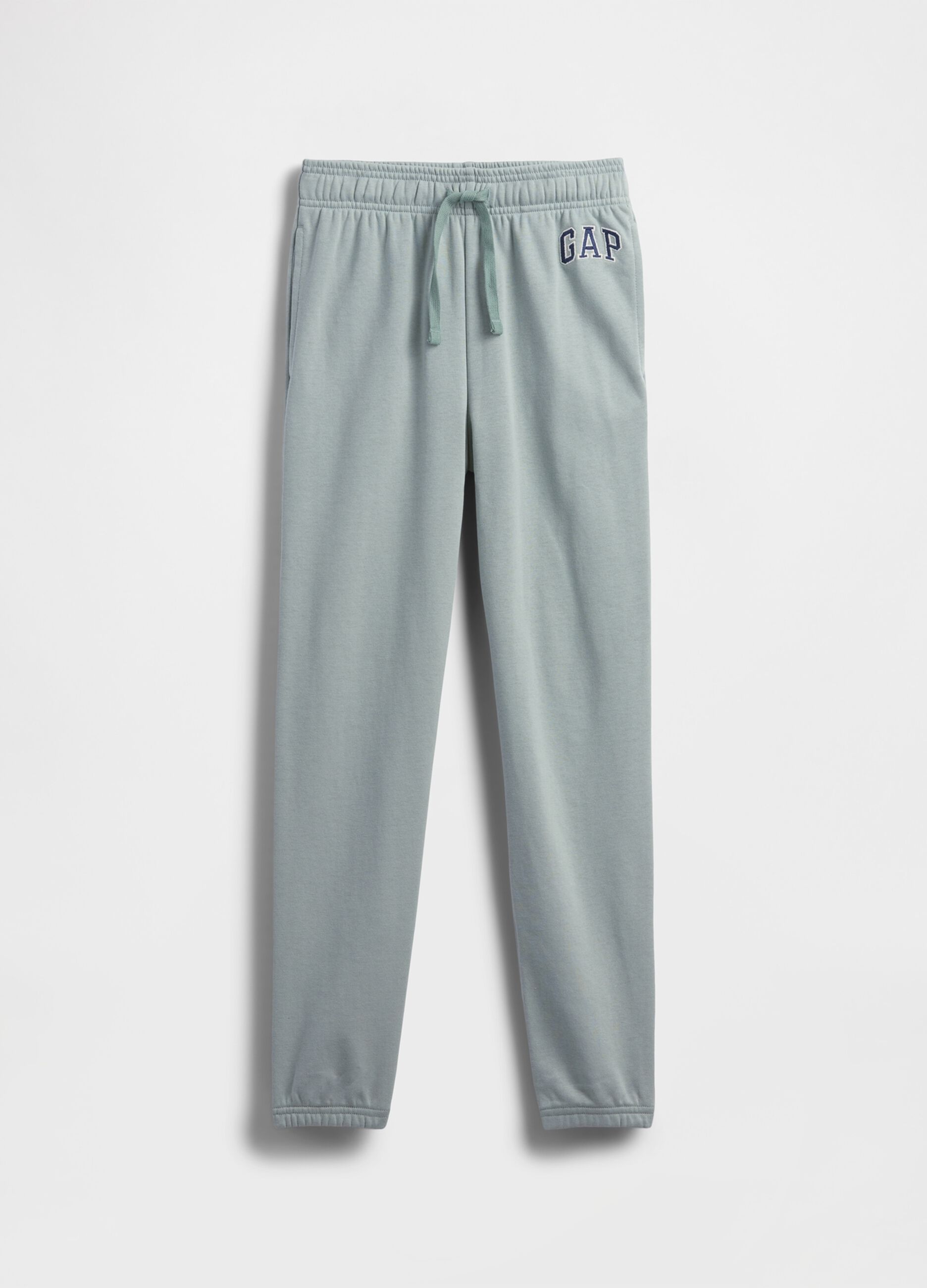 Boys' Green Cotton Blend Jogger Trousers Regular Fit
