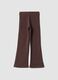 Brown flared leggings in stretch organic cotton_0