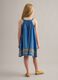 Blue pure lyocell dress with straps and hem embroidery_1