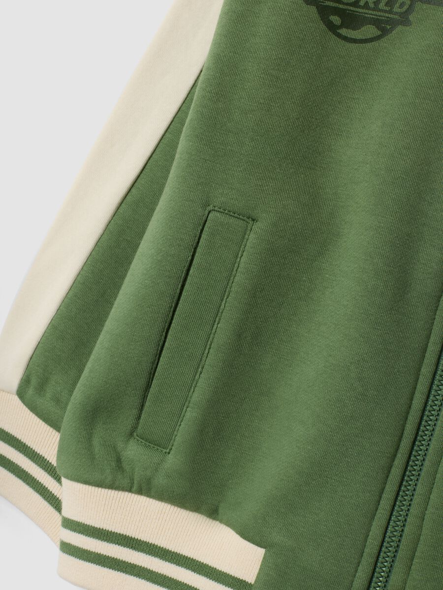 Green oversized cotton-blend sweatshirt with Mario Kart print_3