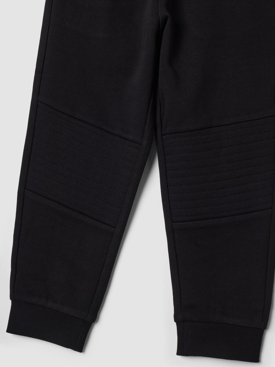 Black pure cotton joggers, regular fit_3
