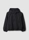 Black rain jacket with hood and zip for girls_4