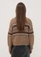 Maglia marrone jacquard con Collo rialzato_3