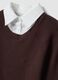 Brown viscose-blend top with shirt collar_1