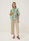 Blue pure cotton blouse with floral print_1