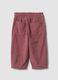 Pink corduroy trousers with elasticated waistband_1