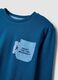 Blue pure organic cotton crew-neck pyjamas_3