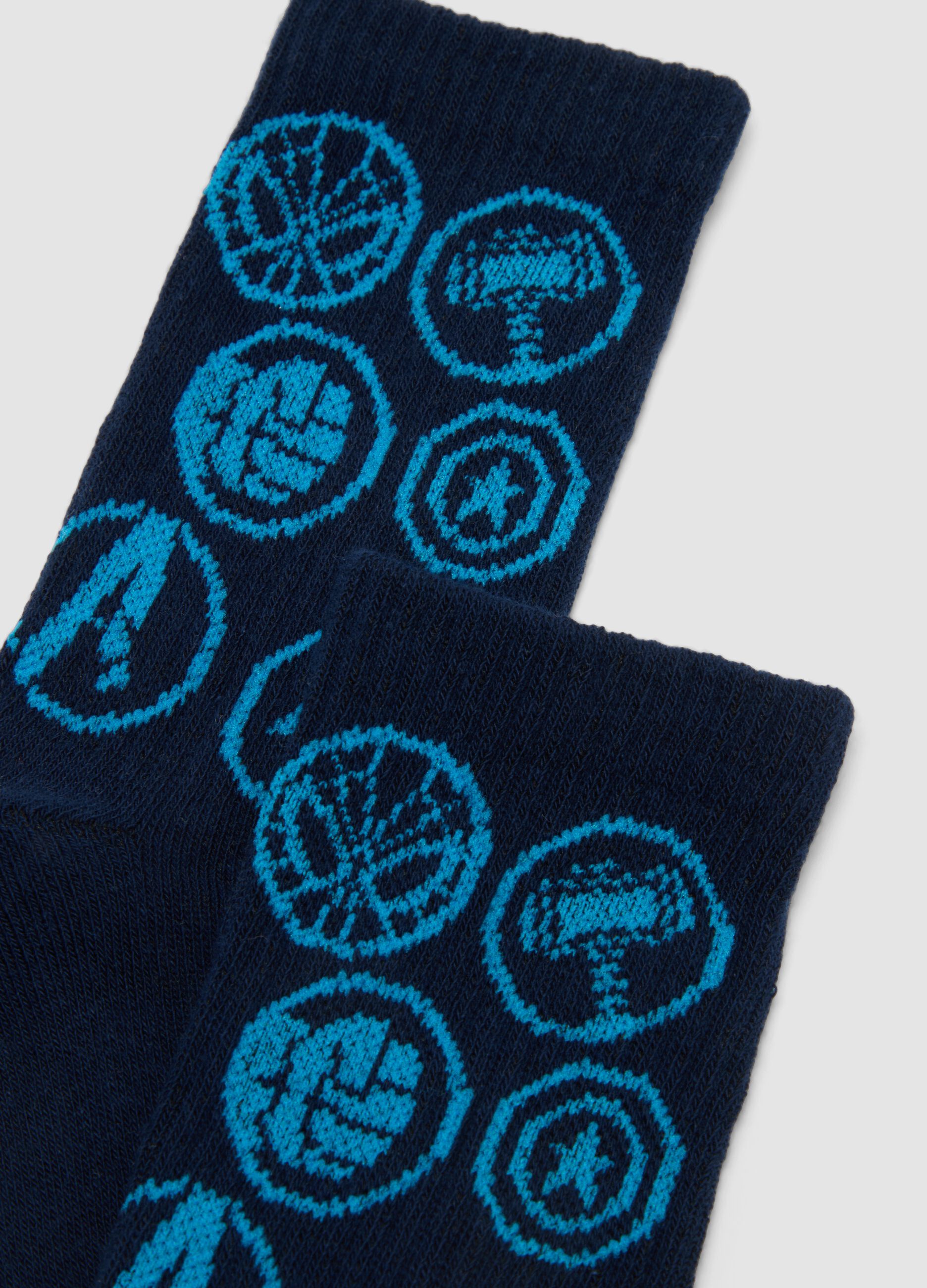 2-pack multicolour Avengers print socks in organic stretch cotton