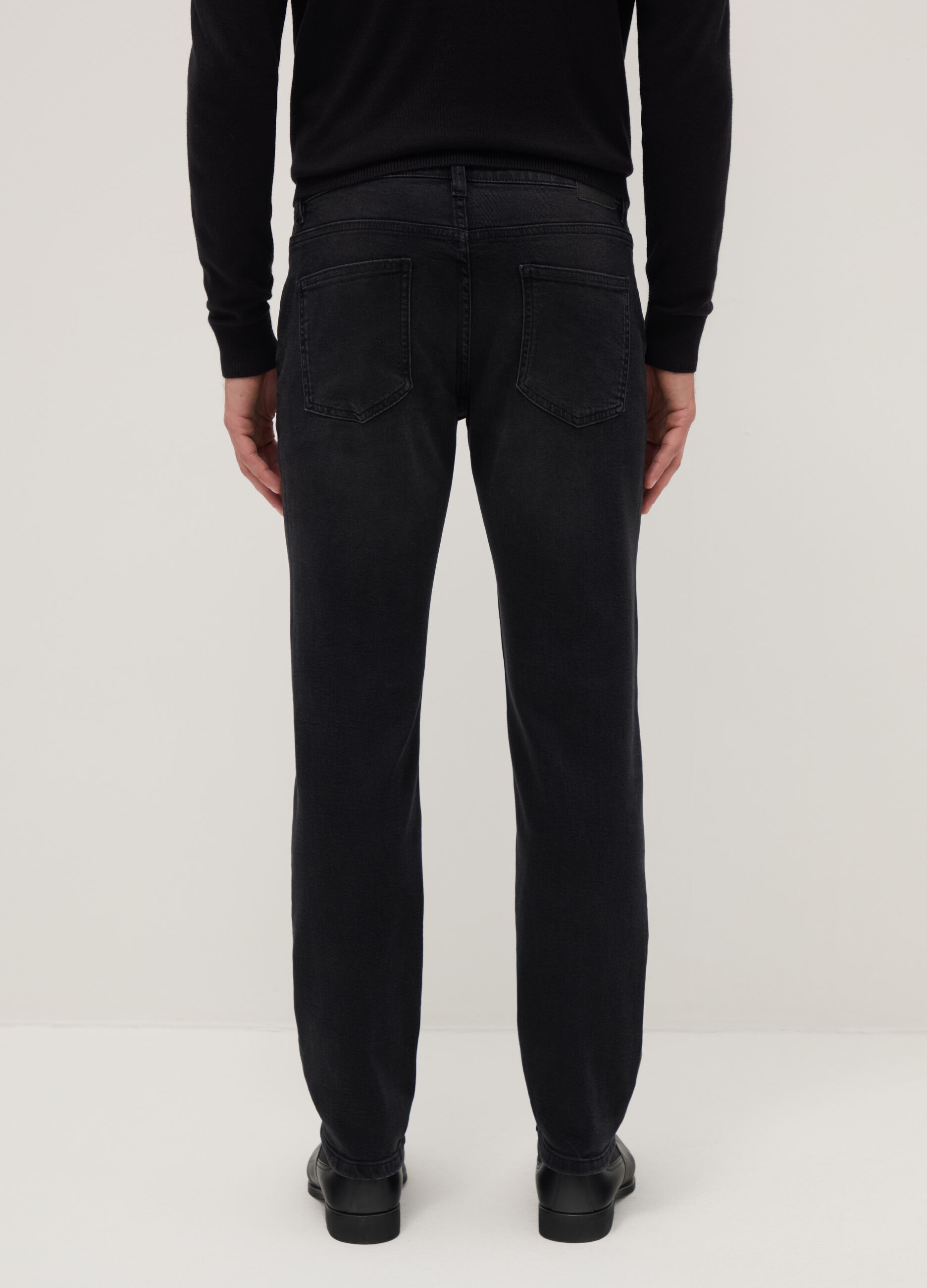 Black slim fit stretch cotton jeans