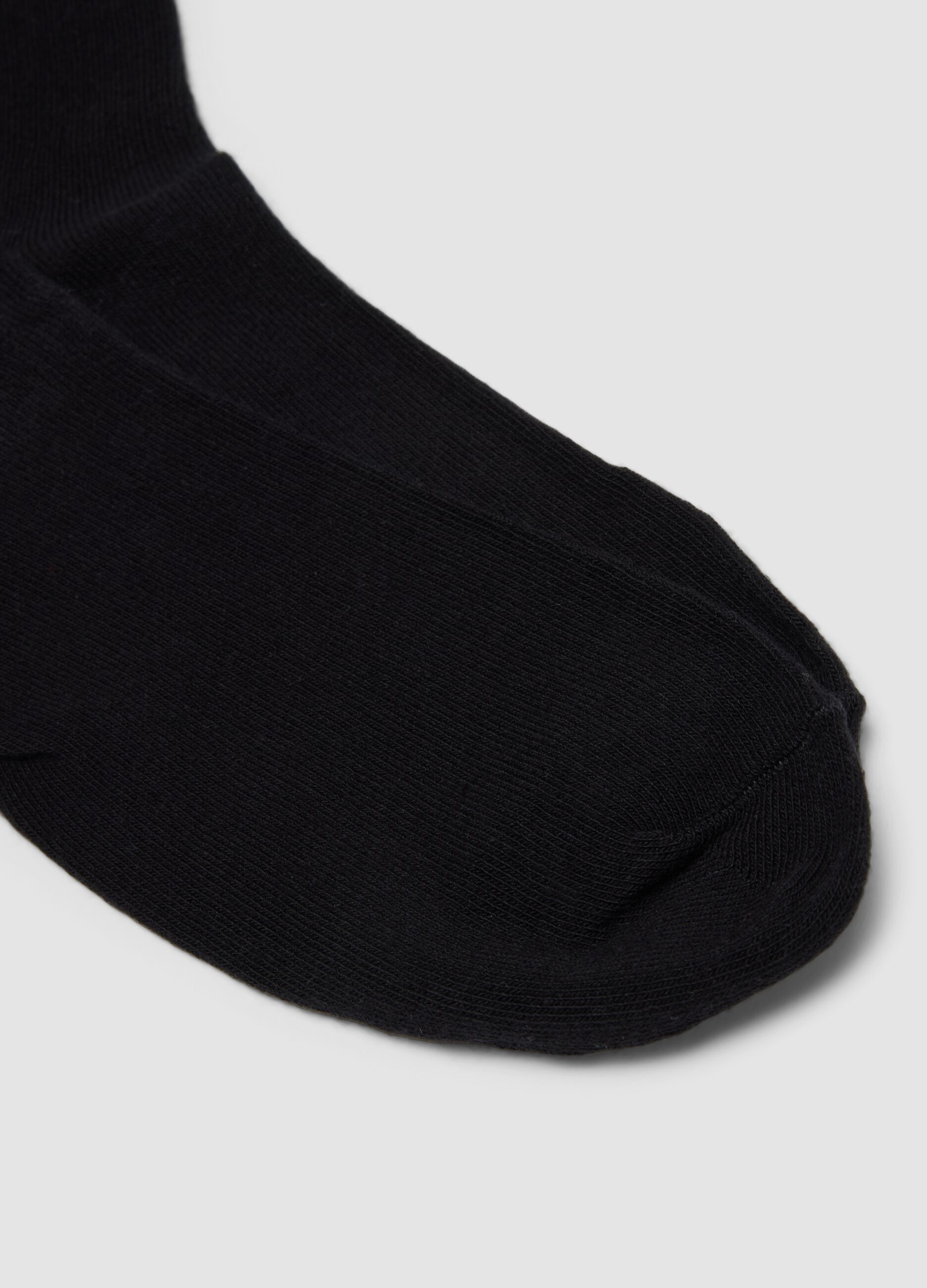 Pack of five black organic cotton sports socks