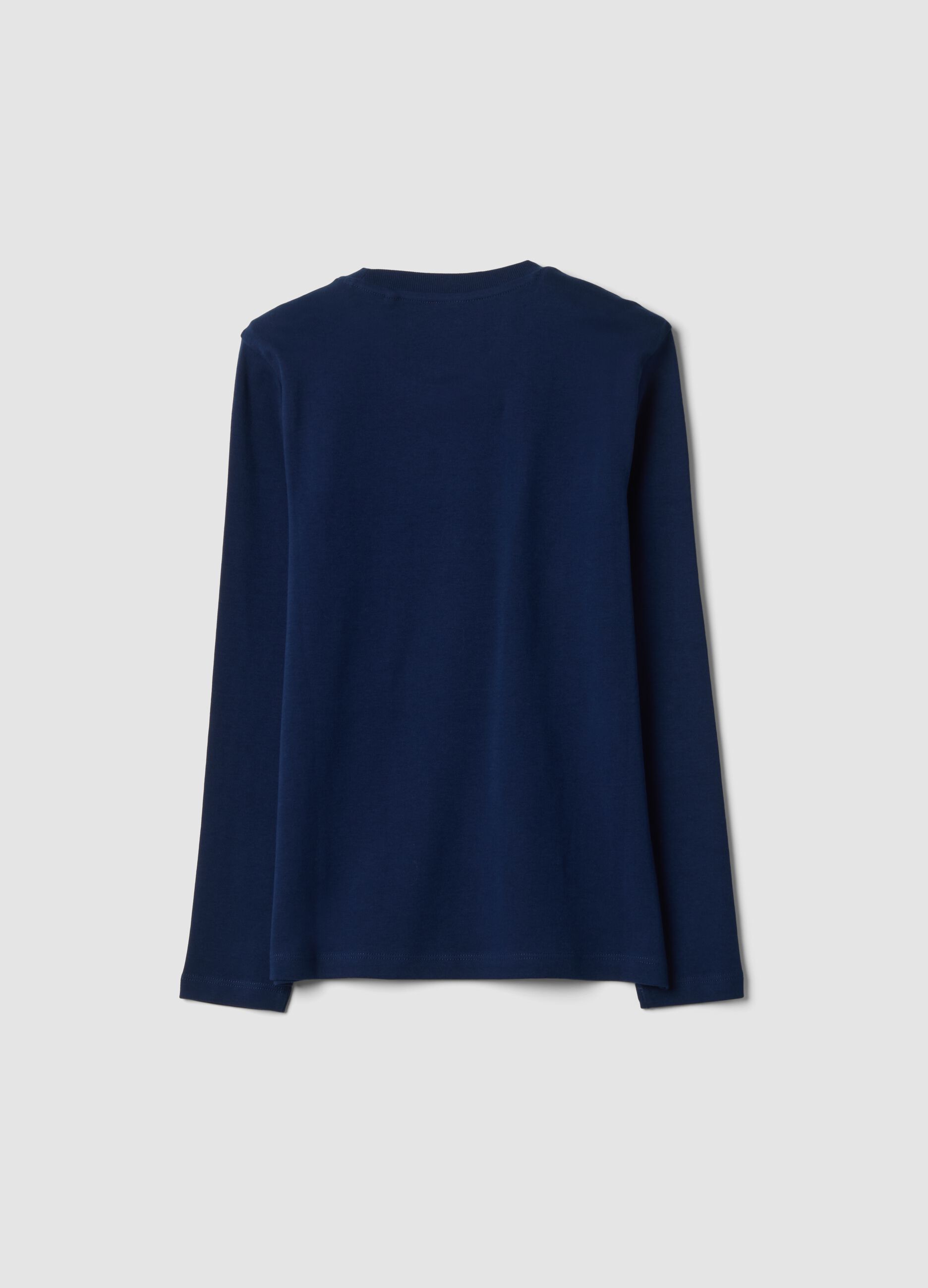 Navy blue organic cotton crew-neck T-shirt