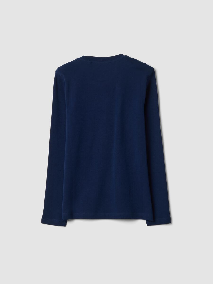 Navy blue organic cotton crew-neck T-shirt_1