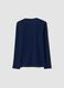 Navy blue organic cotton crew-neck T-shirt_1