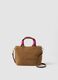 Borsa a mano marrone effetto teddy con tracolla_1