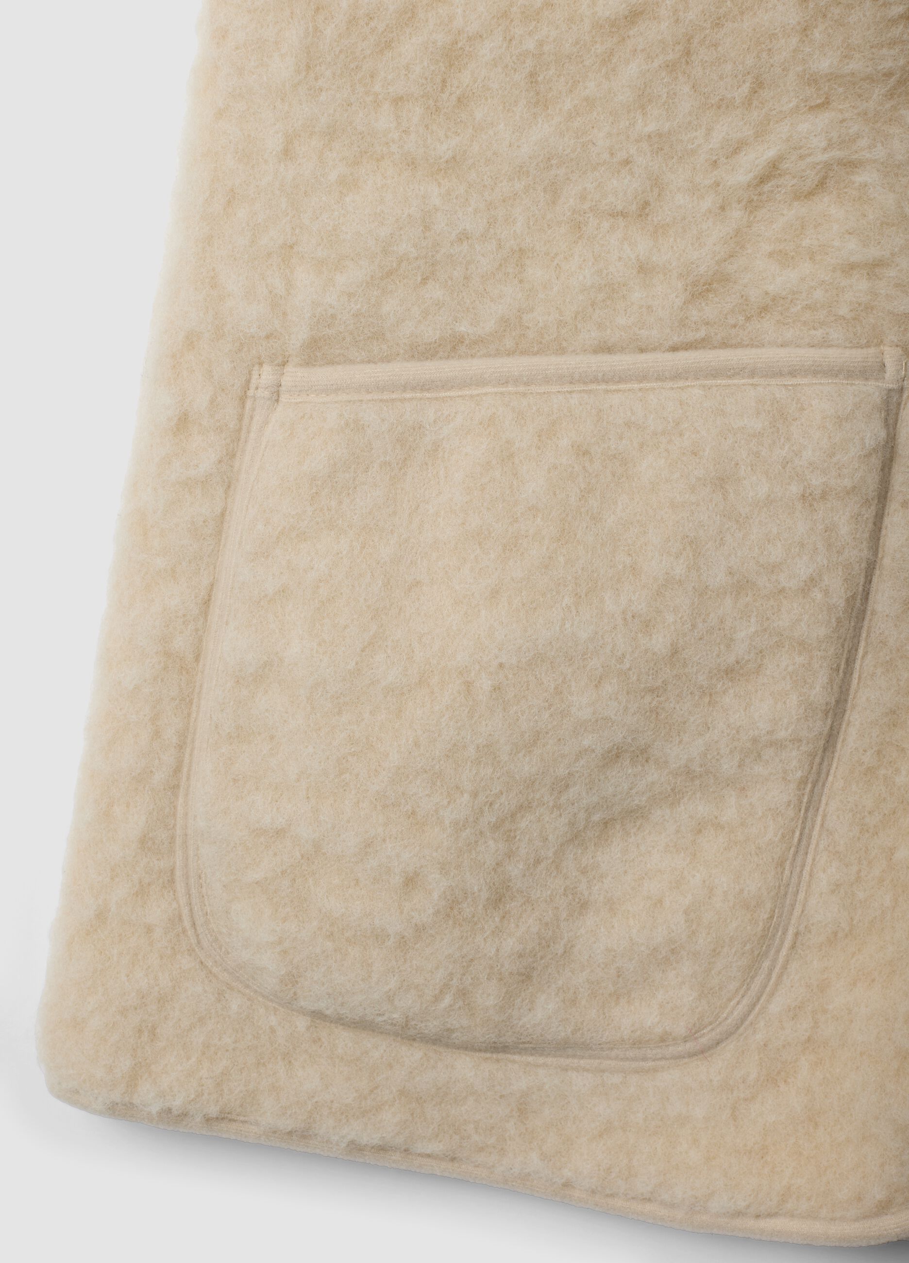 White oversized wool-blend sherpa gilet