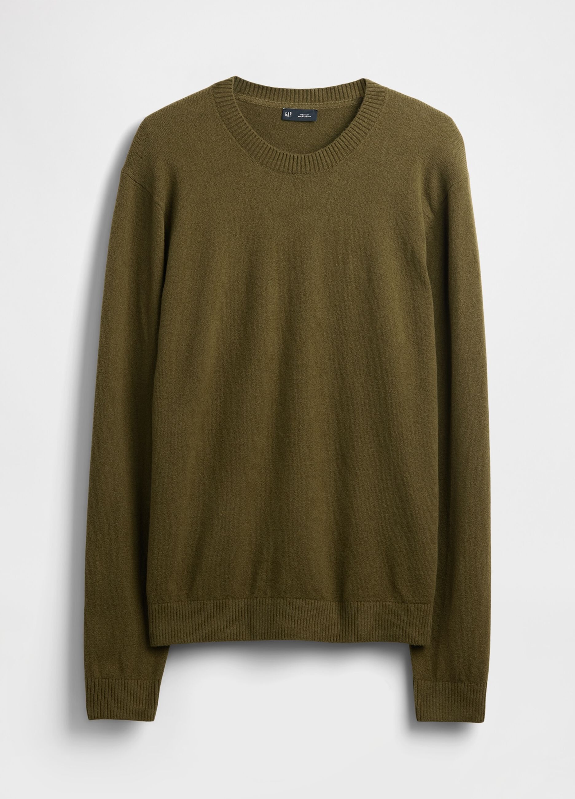 Green sweater in cotton and acrylic