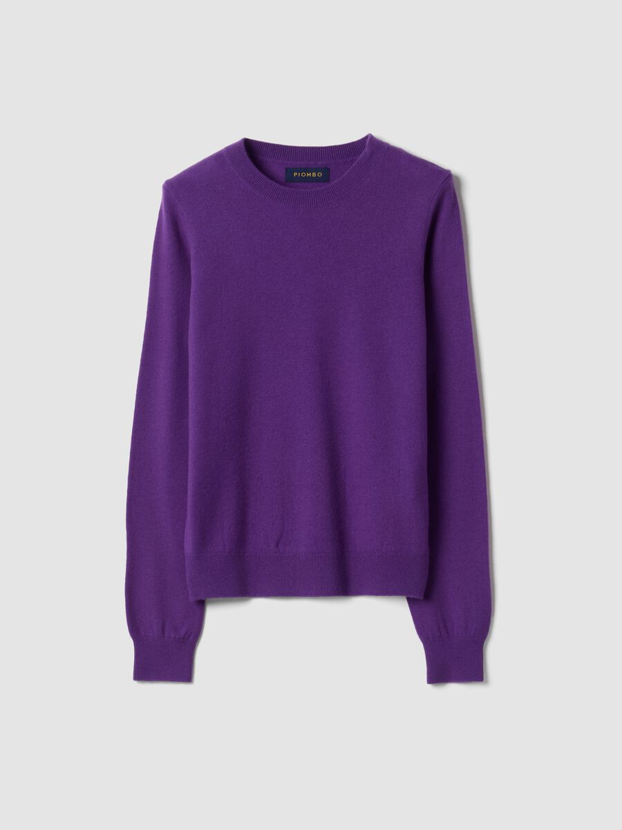 Maglia viola in pura lana a girocollo_0