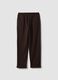 Pantaloni marroni regular fit con motivo chevron_6