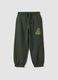 Green pure cotton fleece over-fit jogger trousers_0