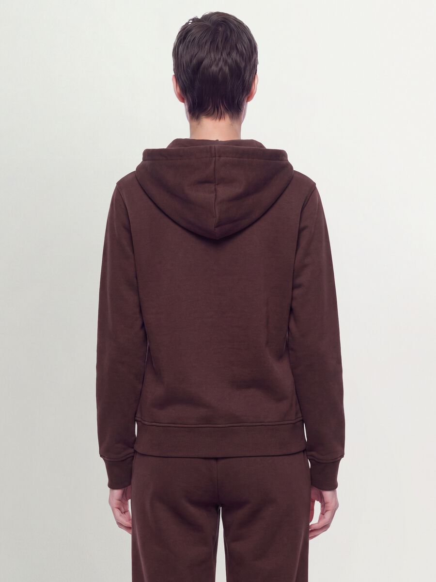 Brown cotton-blend hoodie in a regular fit_3
