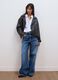 Giacca marrone biker in misto viscosa_2