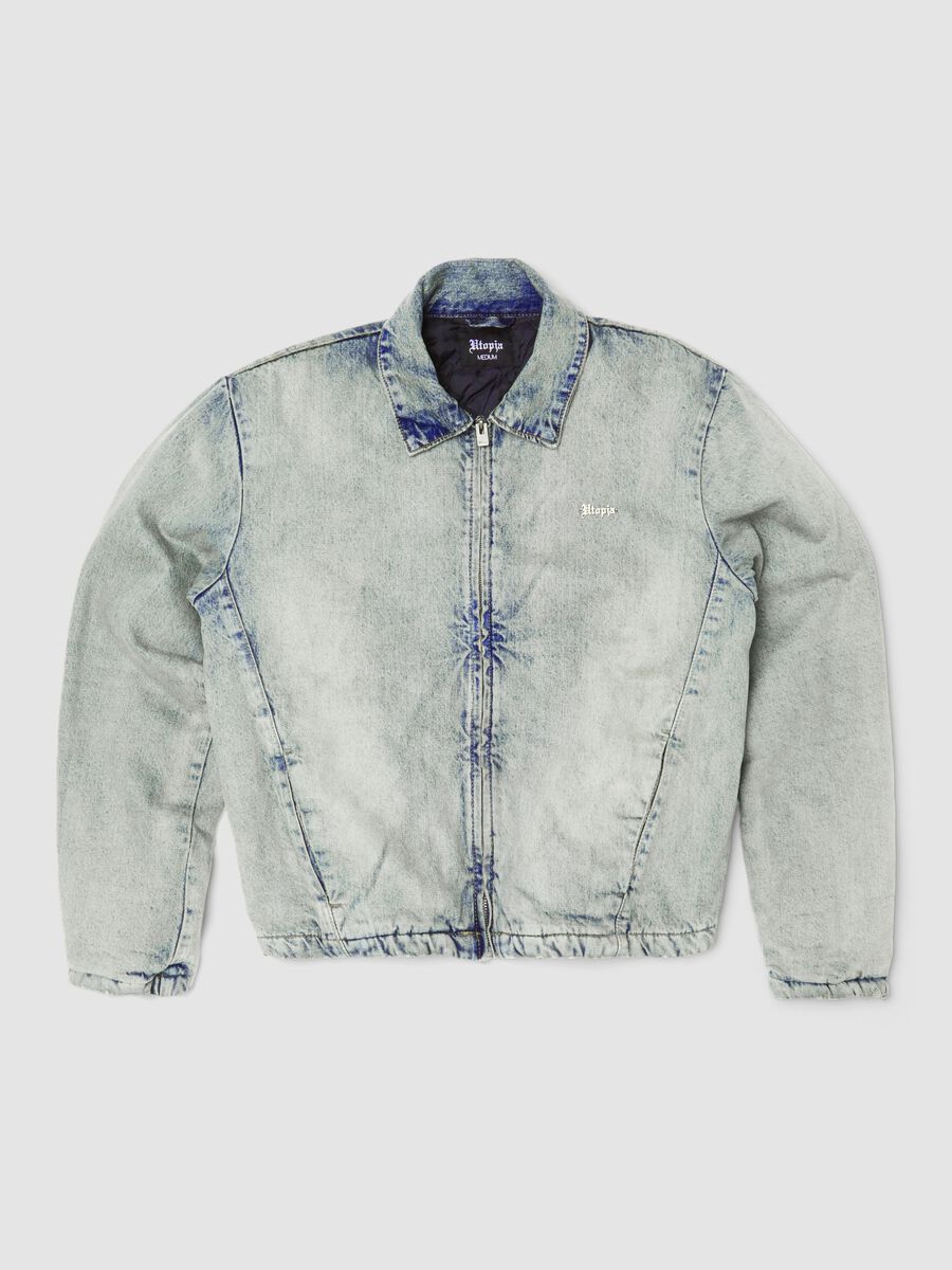 Vintage Light Blue Padded Denim Jacket_1