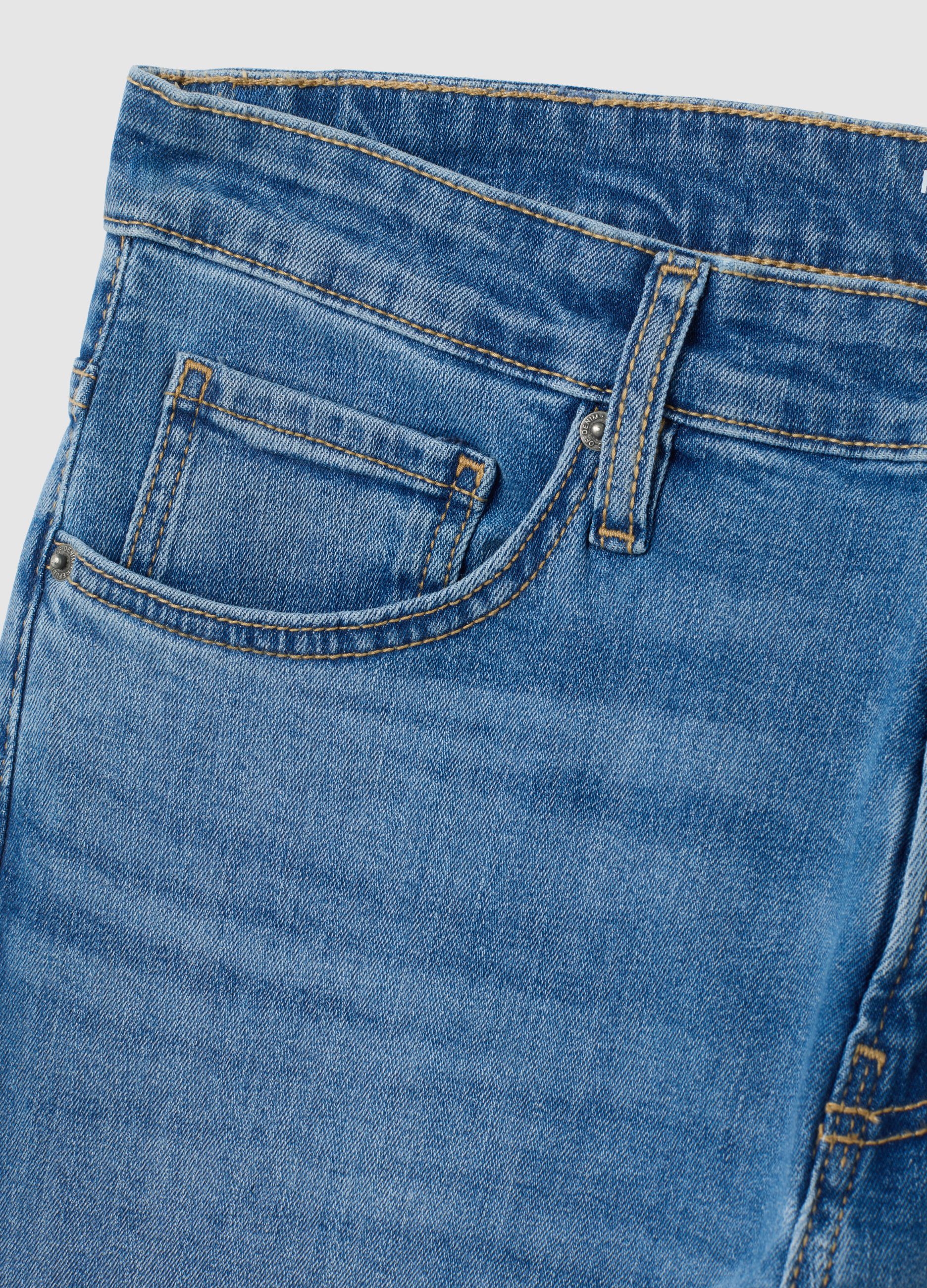 Skinny fit blue denim jeans