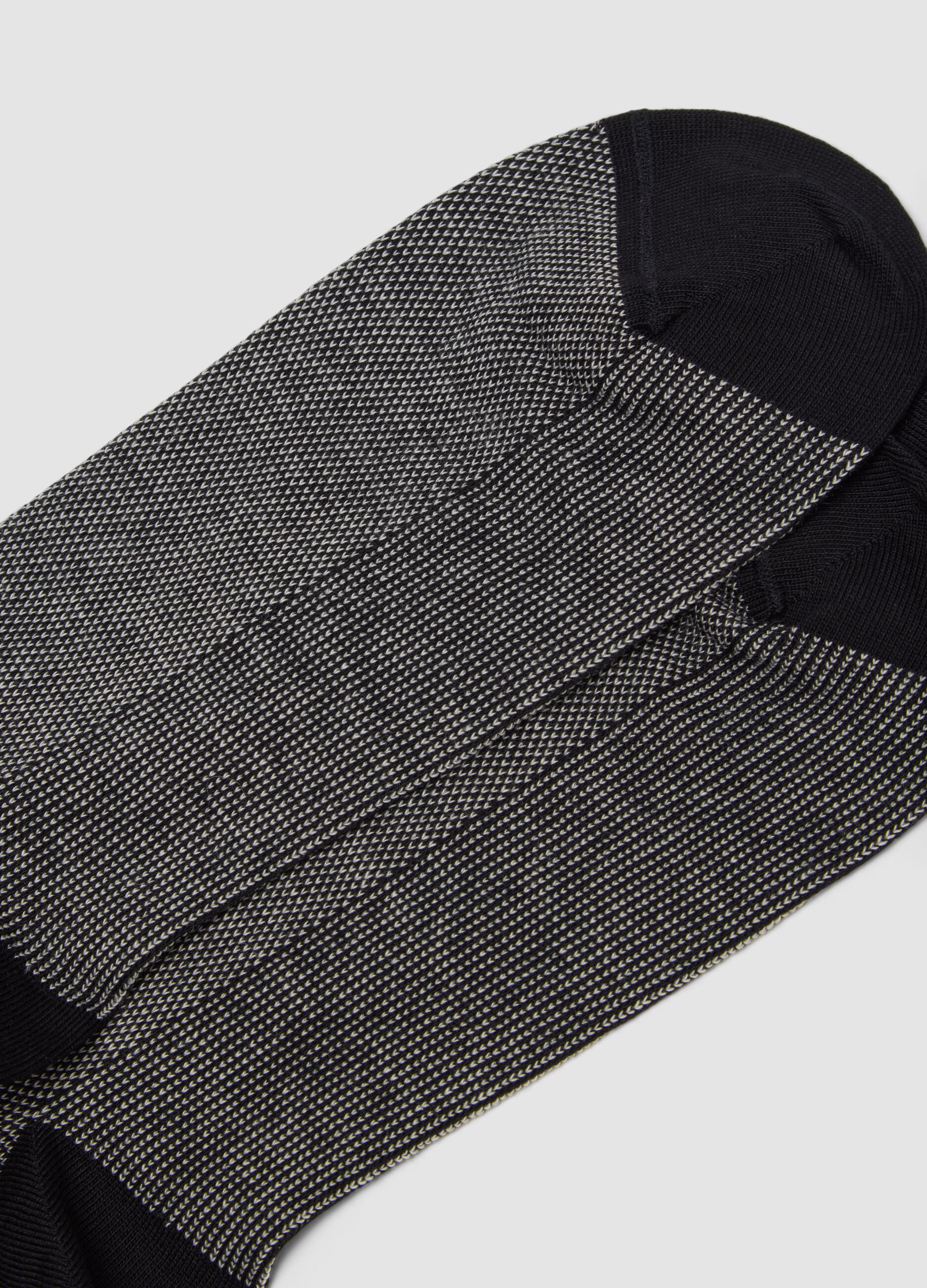 Black long socks in stretch cotton
