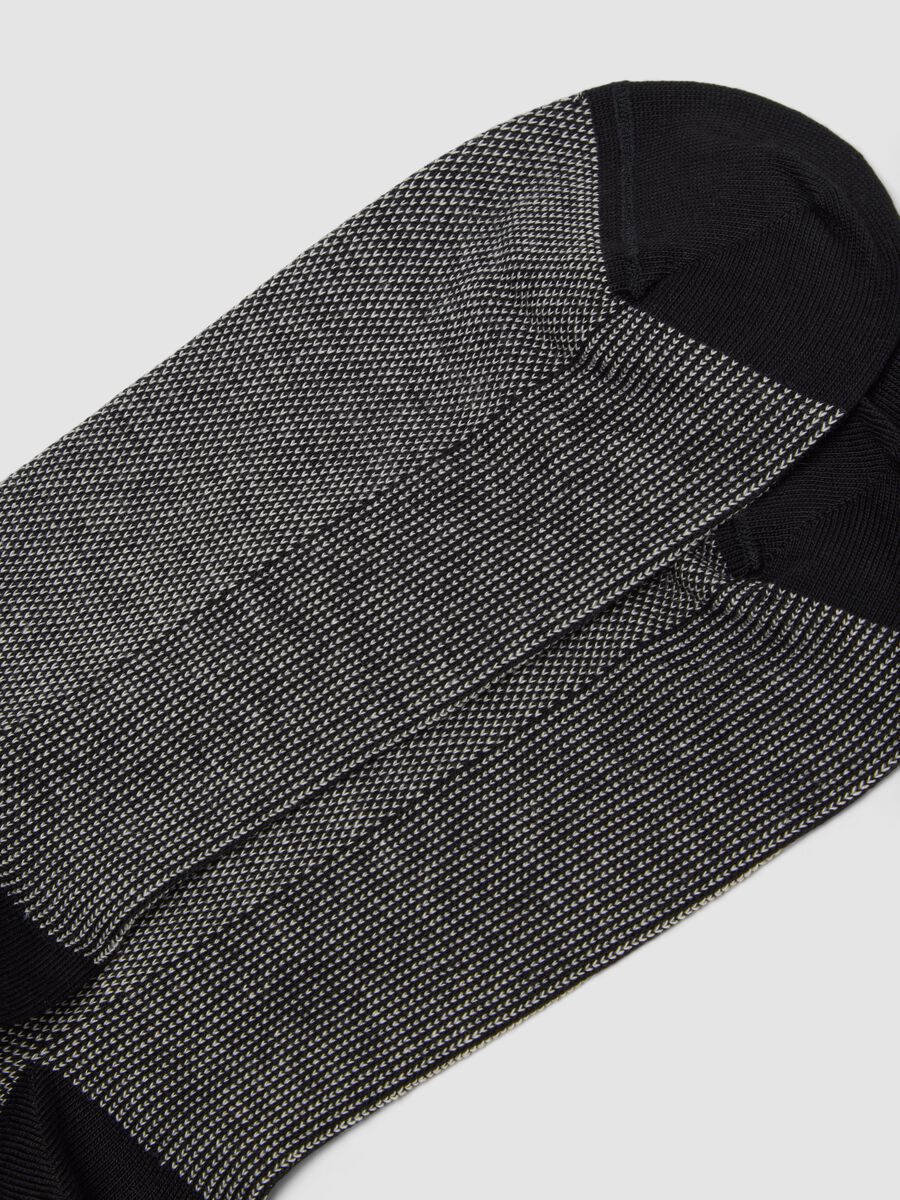 Black long socks in stretch cotton_2