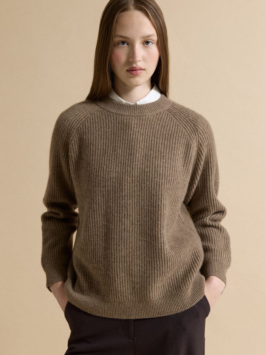 Brown pure cashmere oversized jumper_1