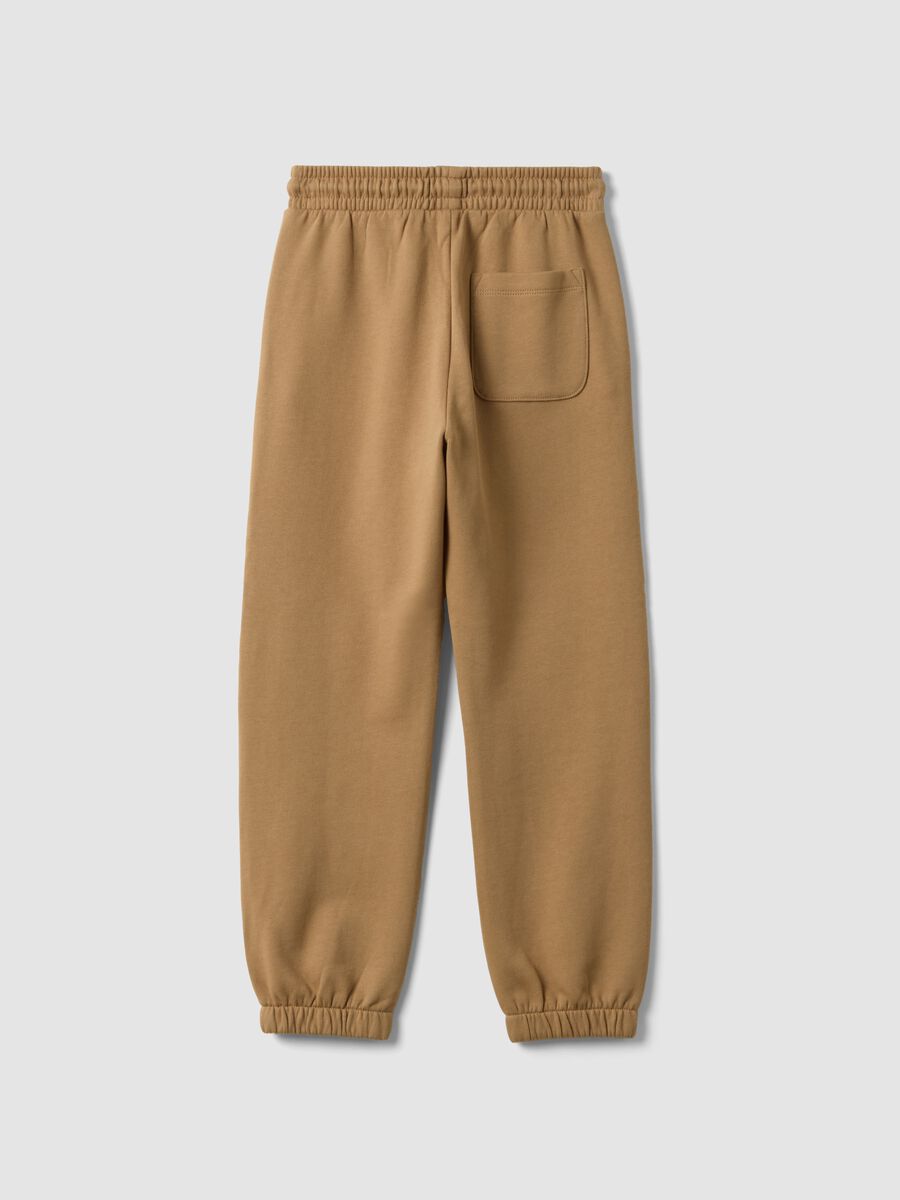 Brown pure cotton regular-fit joggers_1