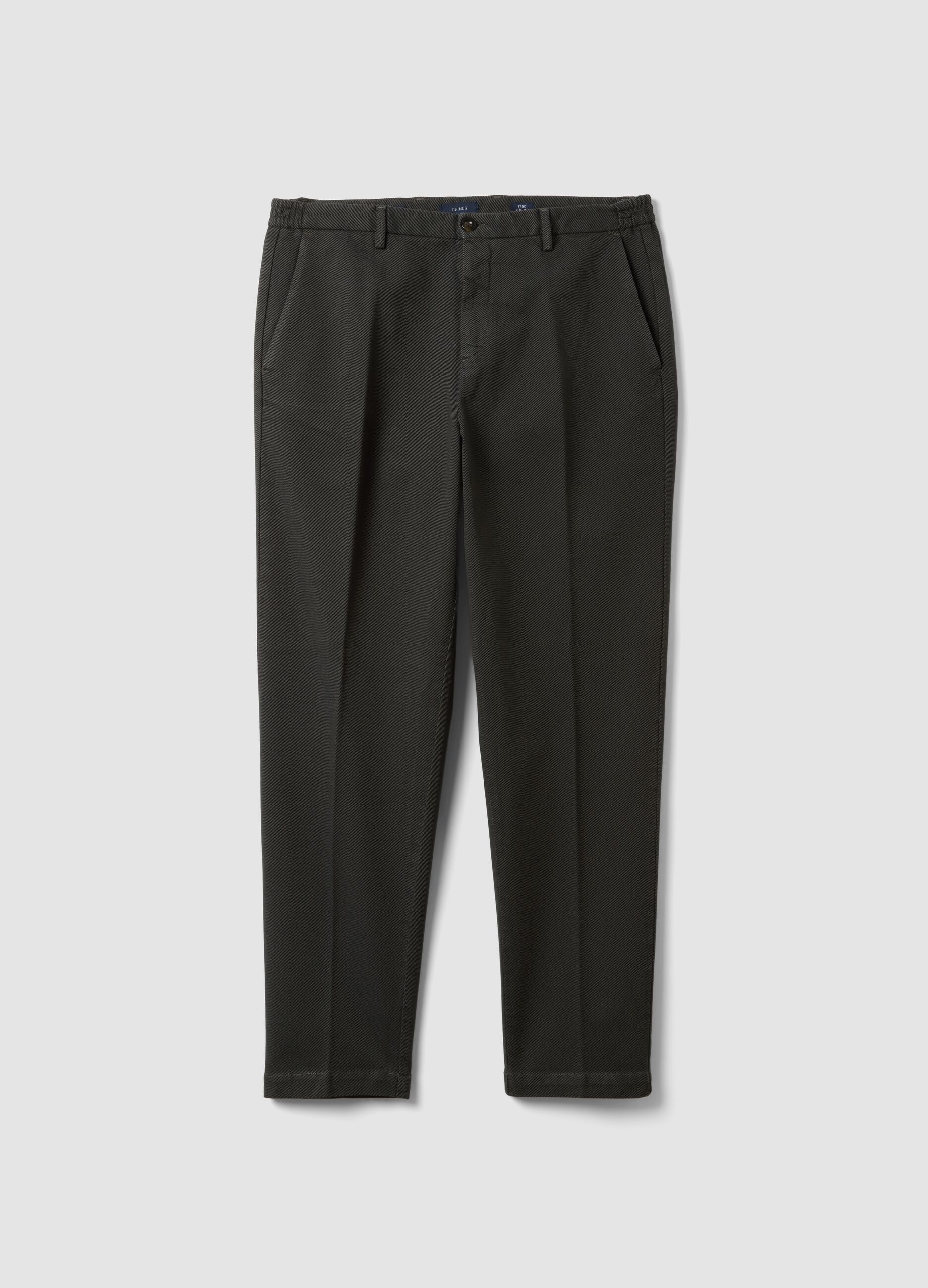 Pantaloni chino marroni in cotone e modal elasticizzato