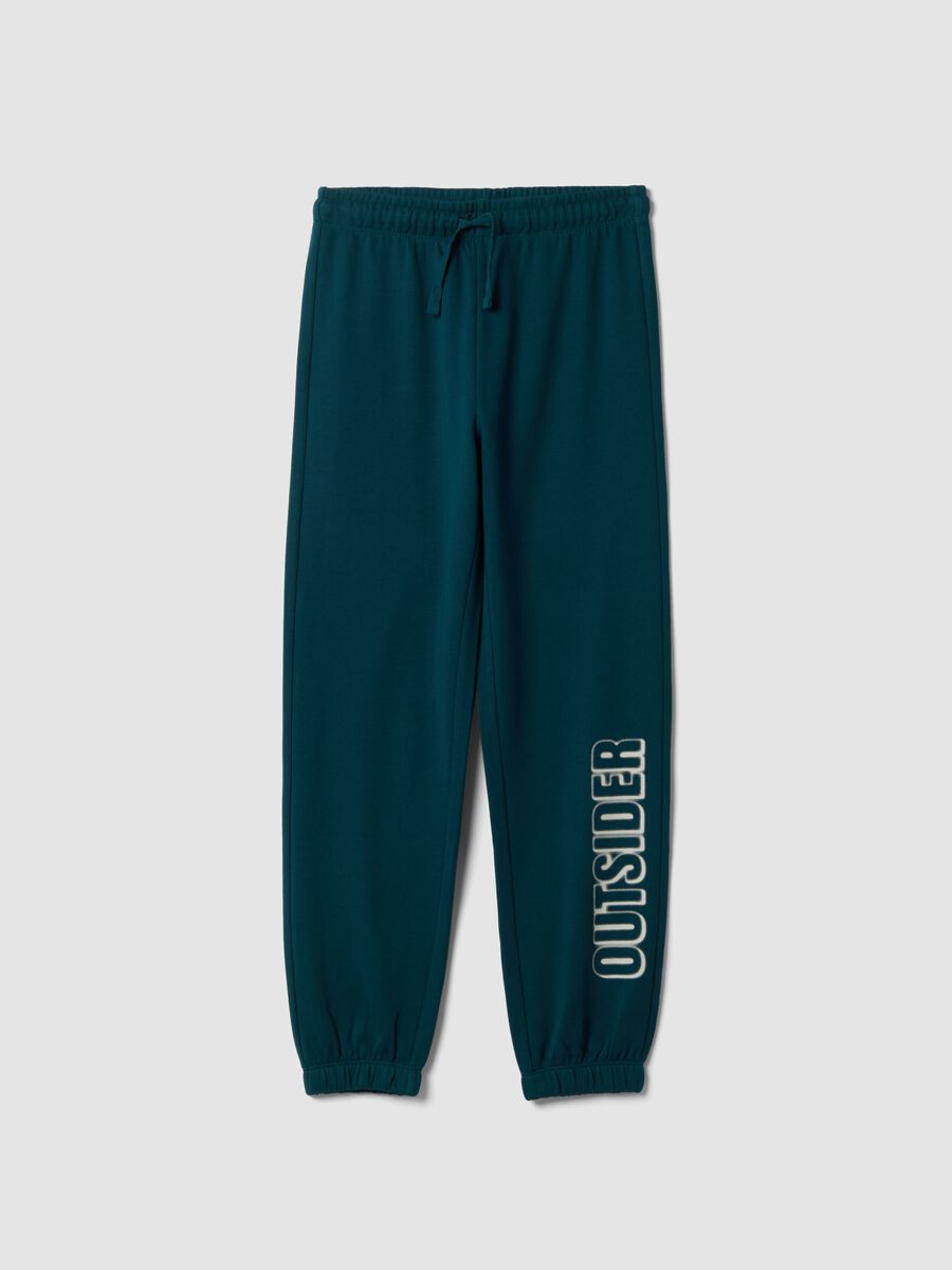 Jogger blu in puro cotone organico_0
