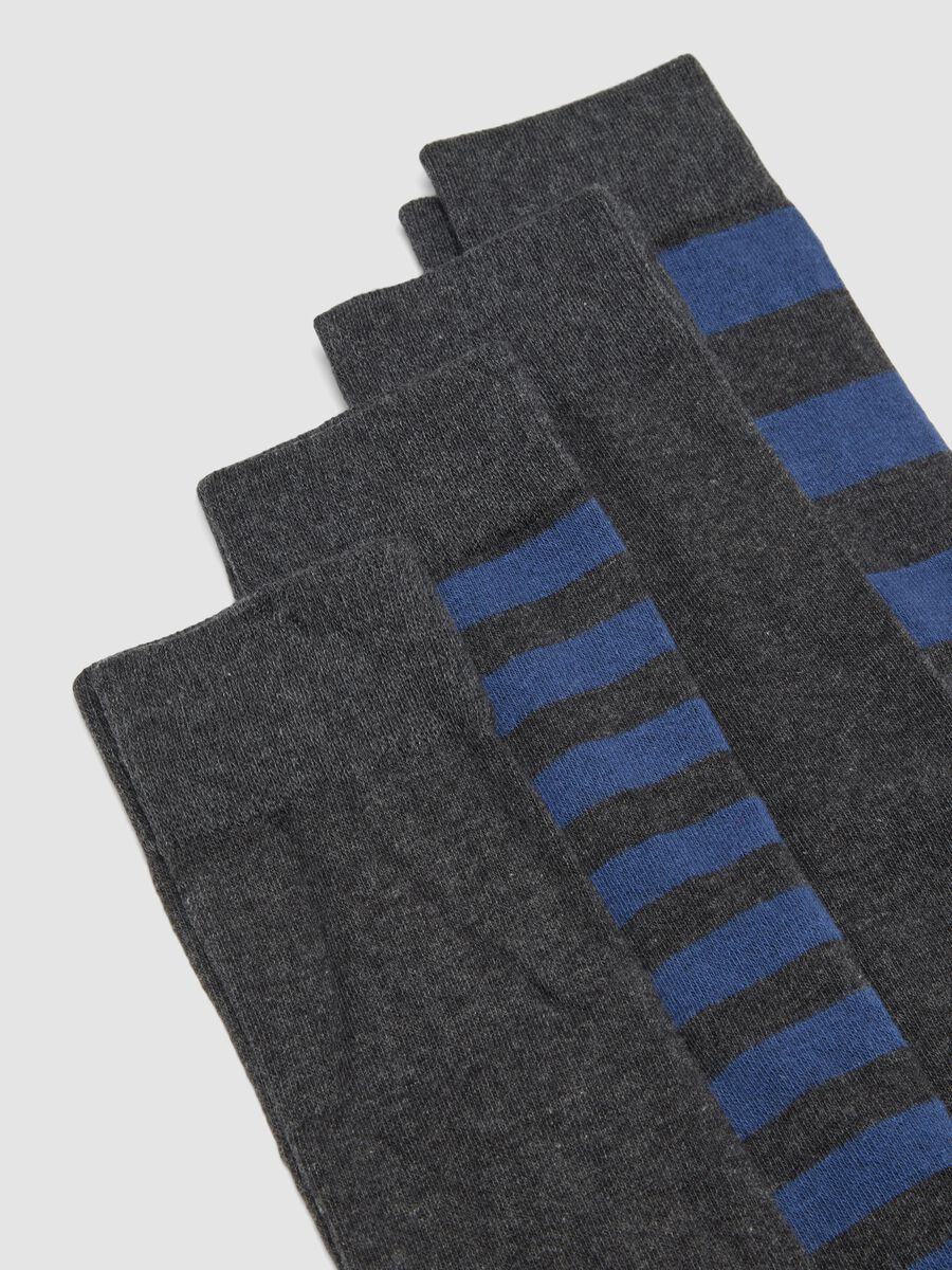 Pack of five multicoloured long socks in stretchy organic cotton_1