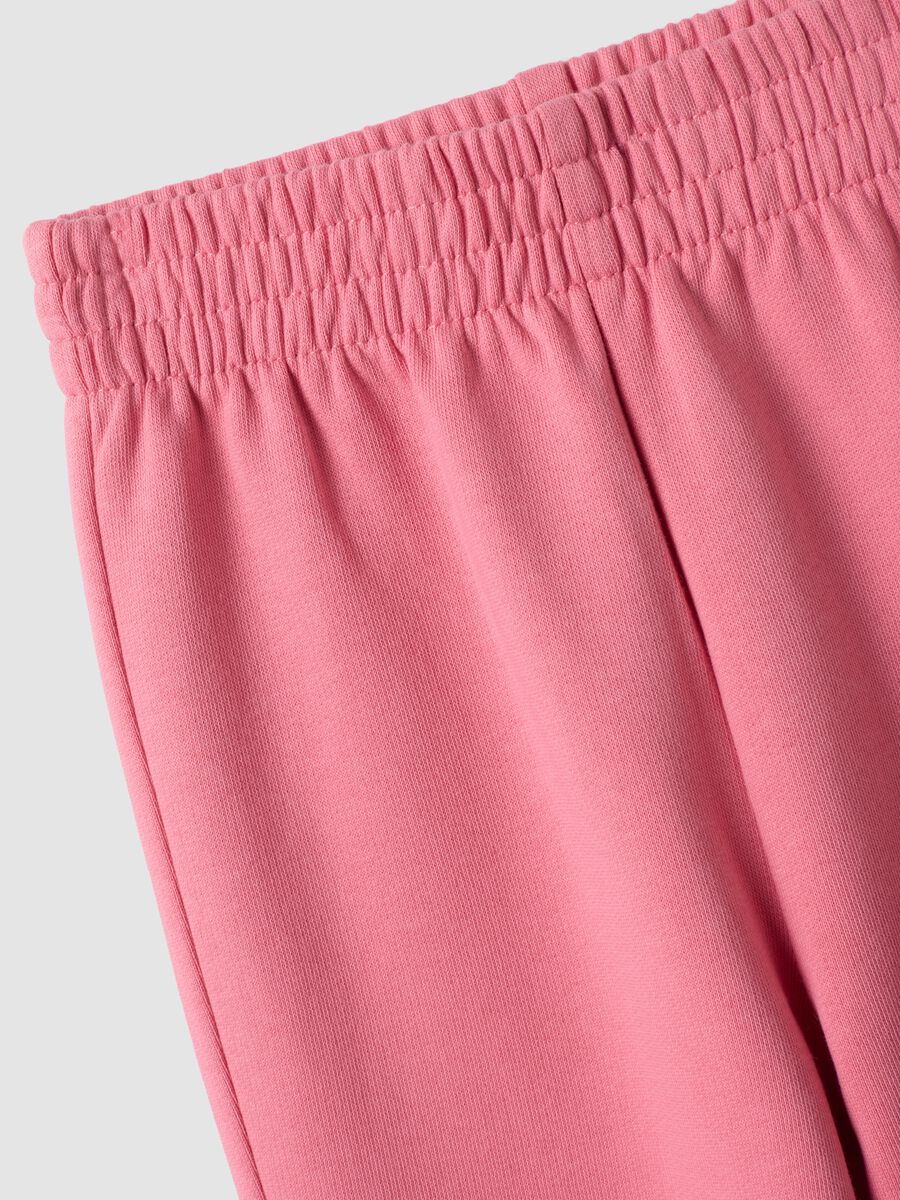 Pink regular-fit fleece cotton joggers_2