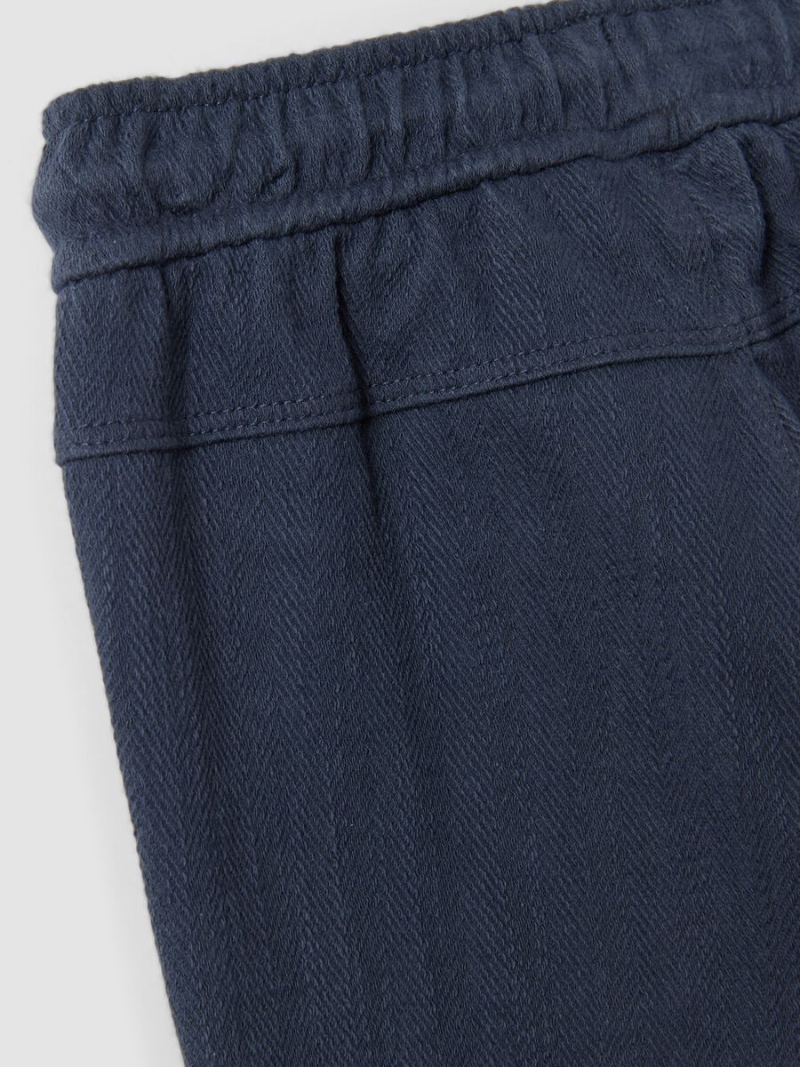 Grey overfit stretch cotton joggers for baby boy_3