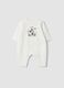 Tutina bianca in puro cotone organico con stampa Mickey_0