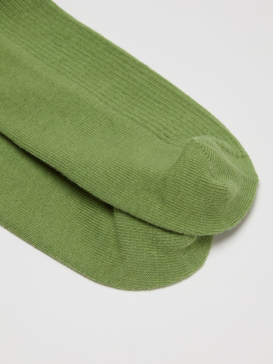 Green midi socks in cotton blend_2