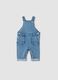 Salopette denim in cotone elasticizzato con tasche_0