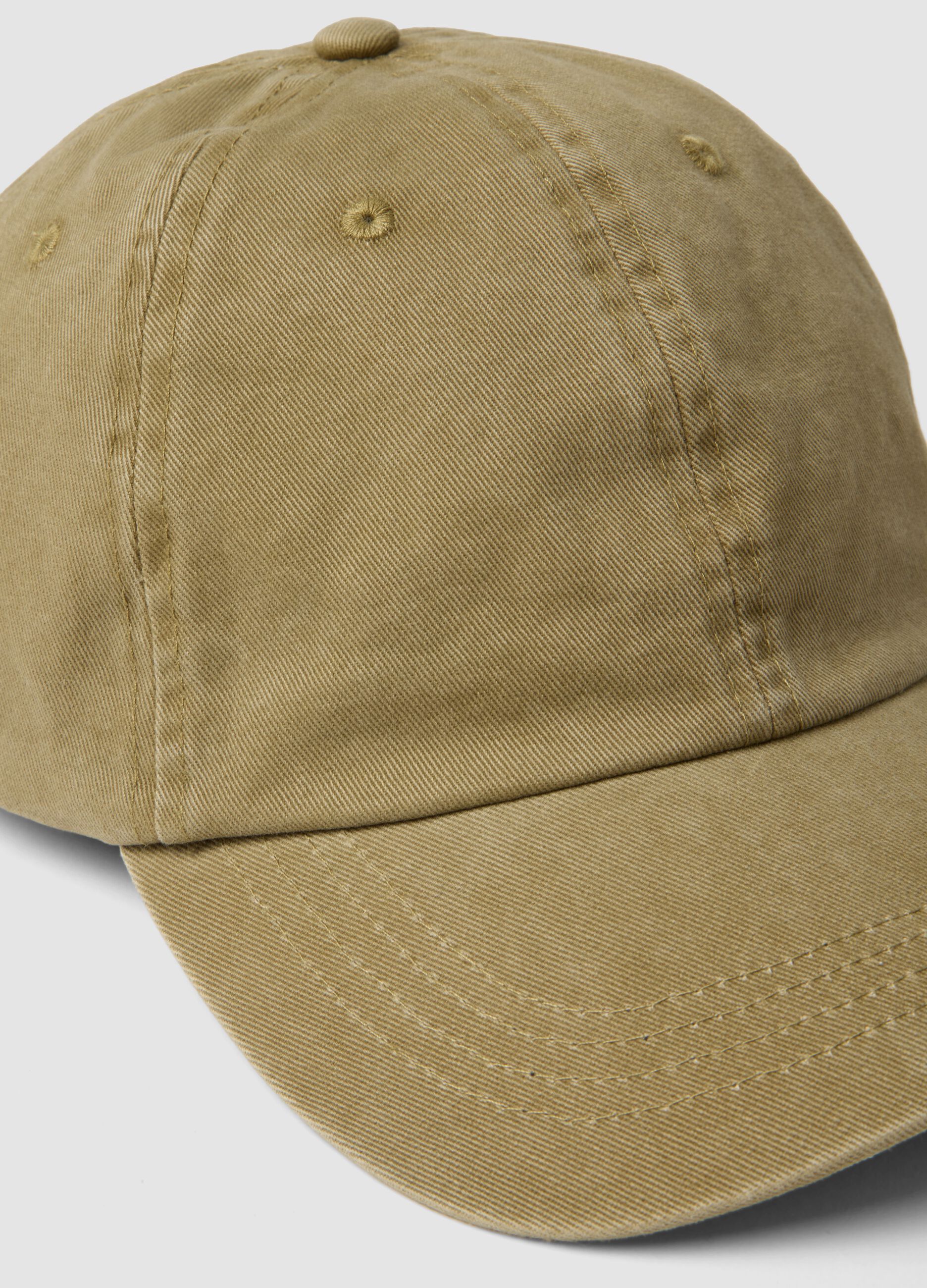 Beige pure cotton baseball cap