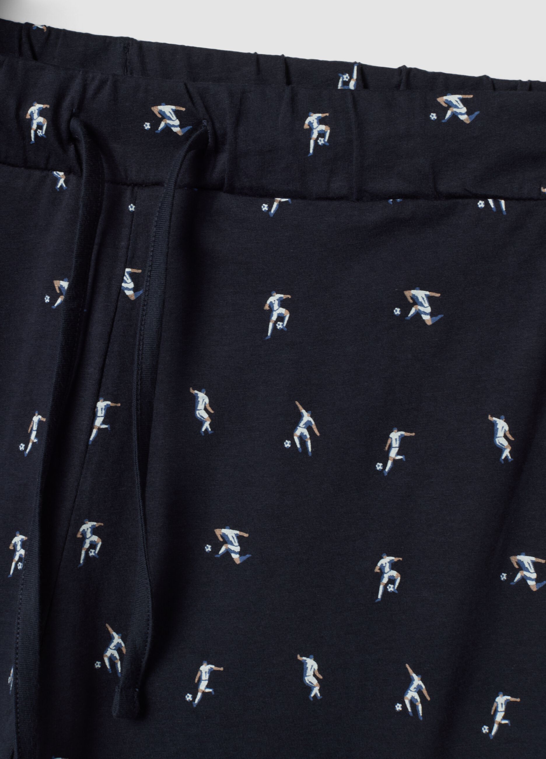 Blue organic cotton crew-neck pyjamas