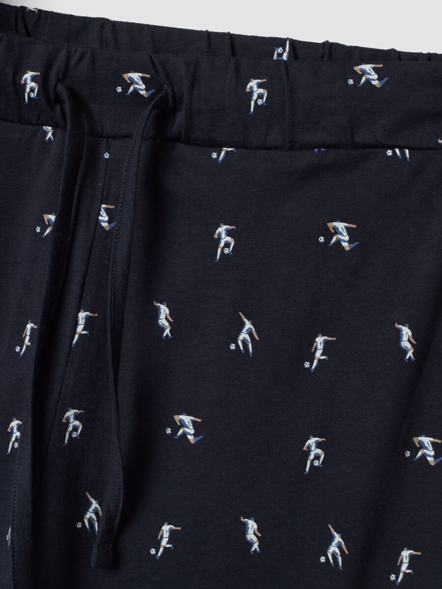 Blue organic cotton crew-neck pyjamas_1