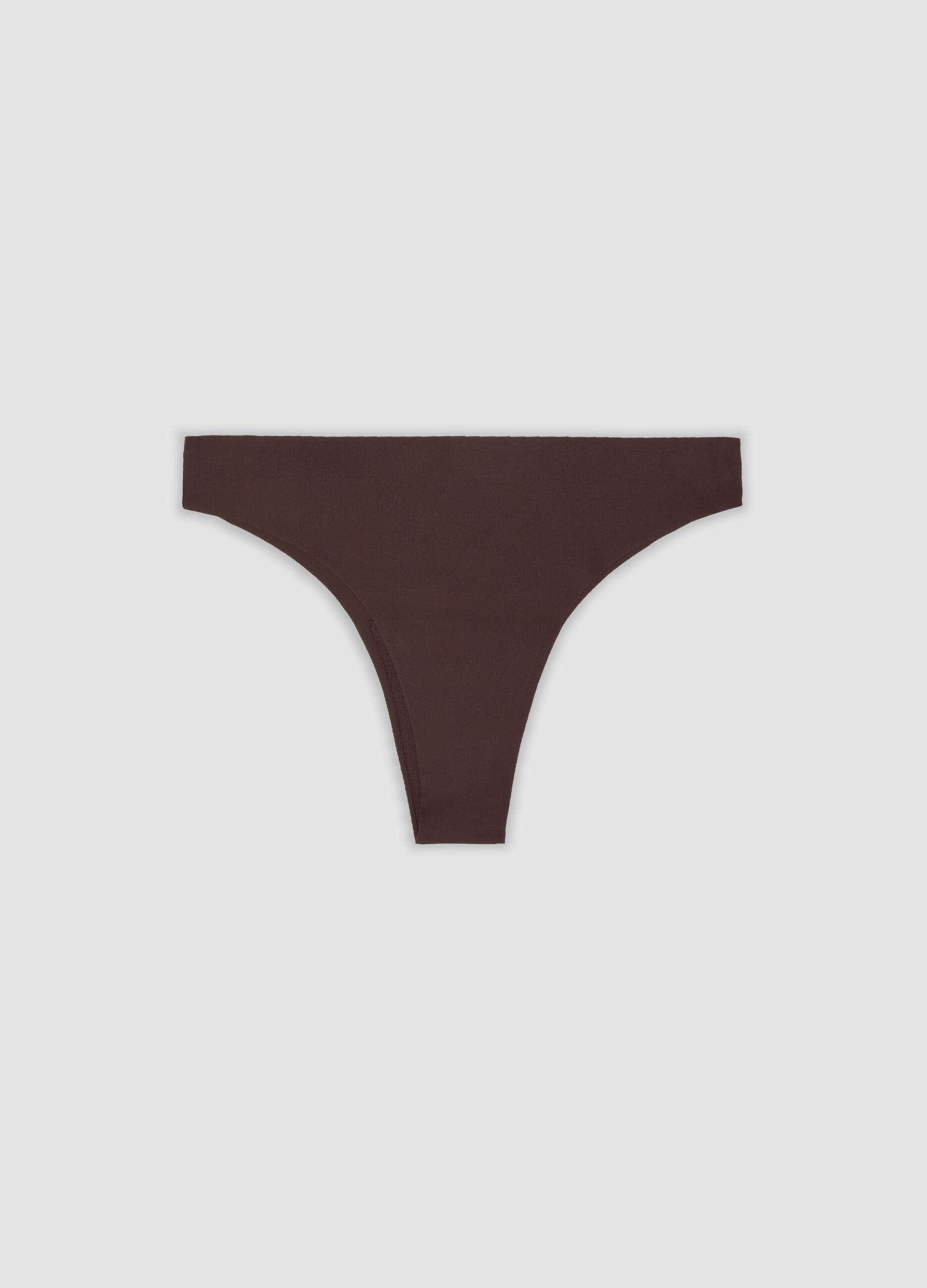 Slip brasiliana marrone in tessuto elasticizzato