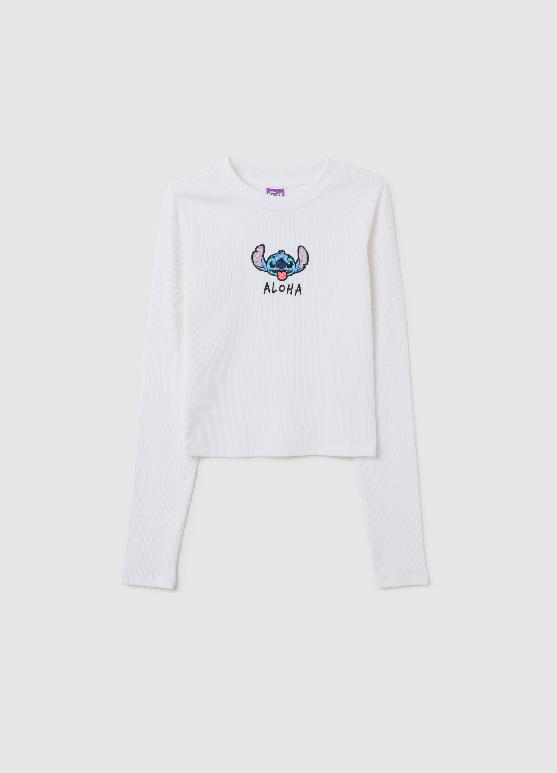White stretch cotton girl's T-shirt
