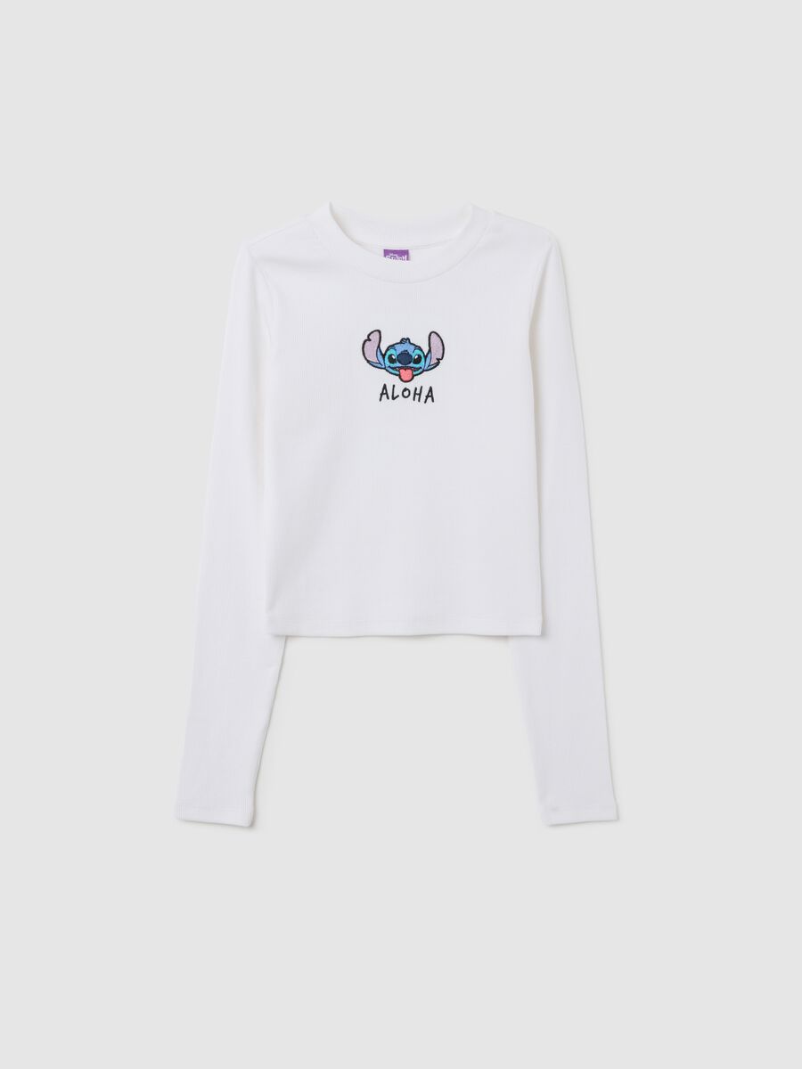 White stretch cotton girl's T-shirt_3