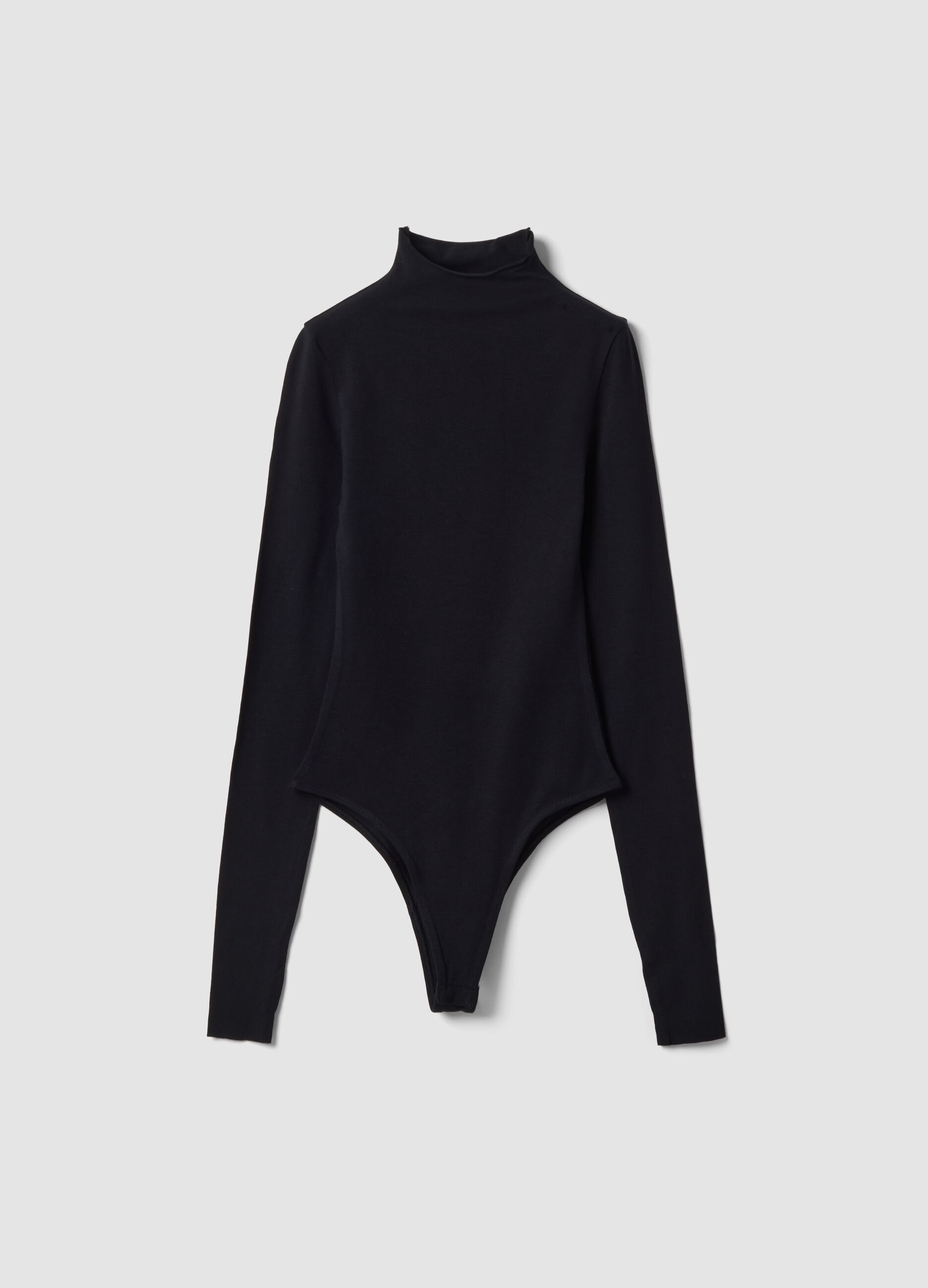 Black Mock-Neck Bodysuit