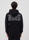 Black zip-up hooded sweatshirt in cotton blend_3