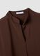 Brown regular-fit blouse with mandarin collar_1