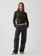 Dark green cotton-blend crew-neck jumper_1